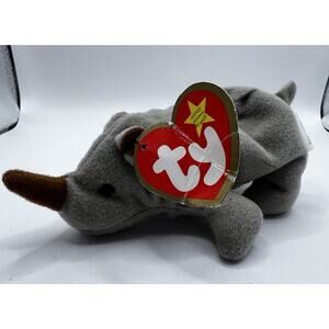 TY Beanie Baby Babies Plush Stuffed Animal Spike Rhinoceros Rhino 1999